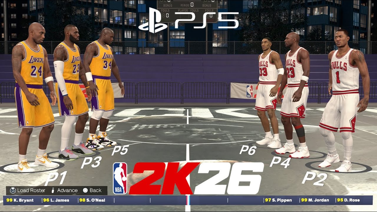 Kobe, LeBron & Shaq 3v3 Rose, MJ & Pippen | Lakers vs Bulls