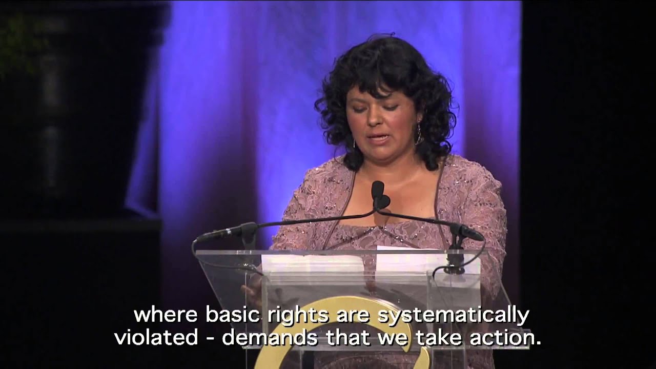Berta Caceres acceptance speech, 2015 Goldman Prize ceremony