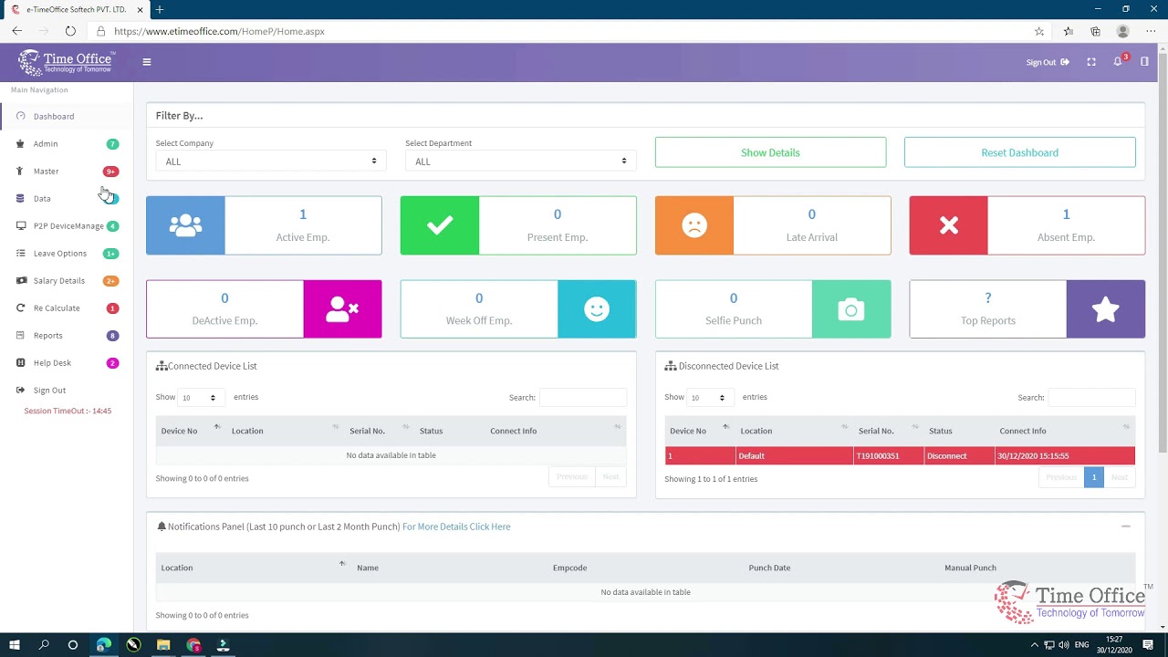 Time Office Cloud attendance Platform : Step by Step Sign-up