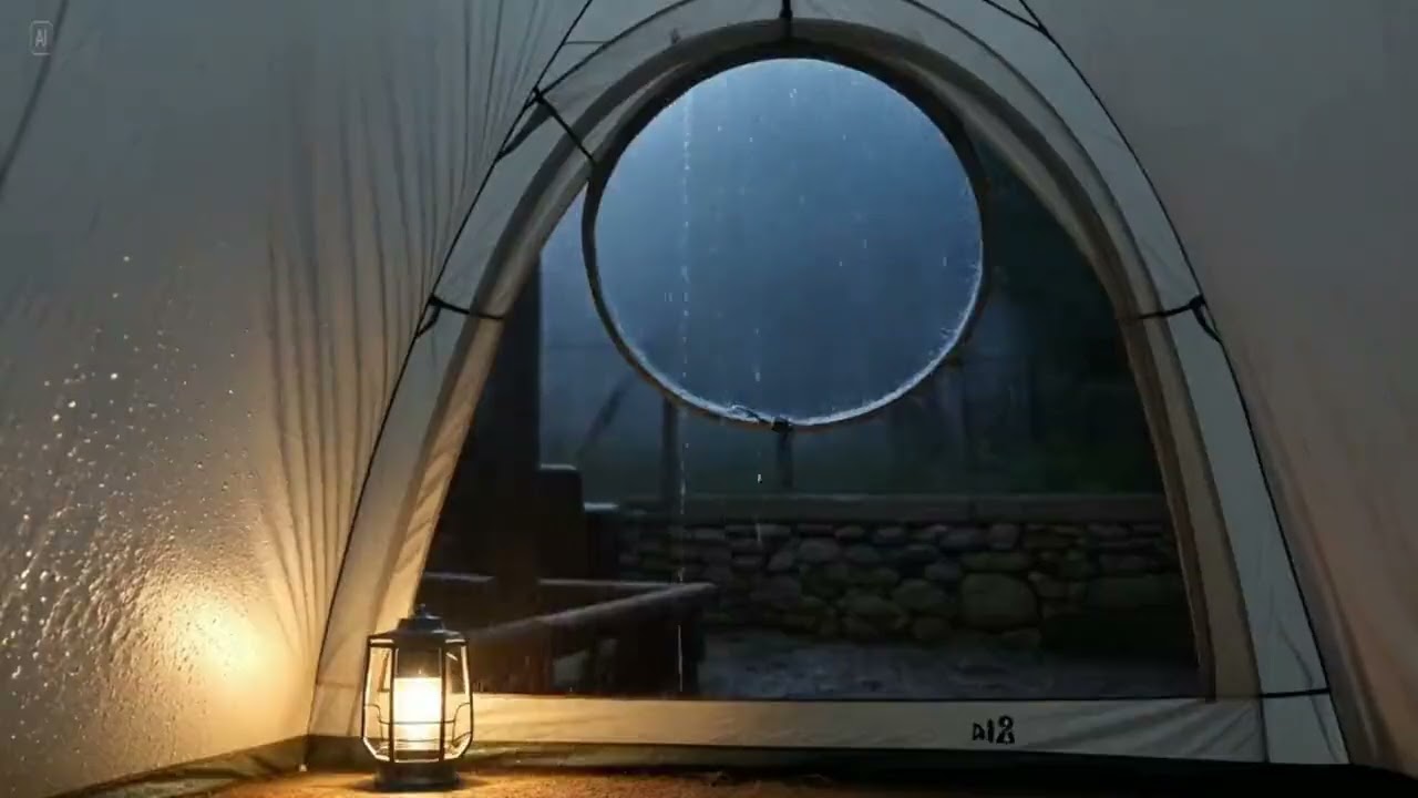 Rainstorm in Forest Tent – Calming Rain Ambience to Fall Asleep Fast
