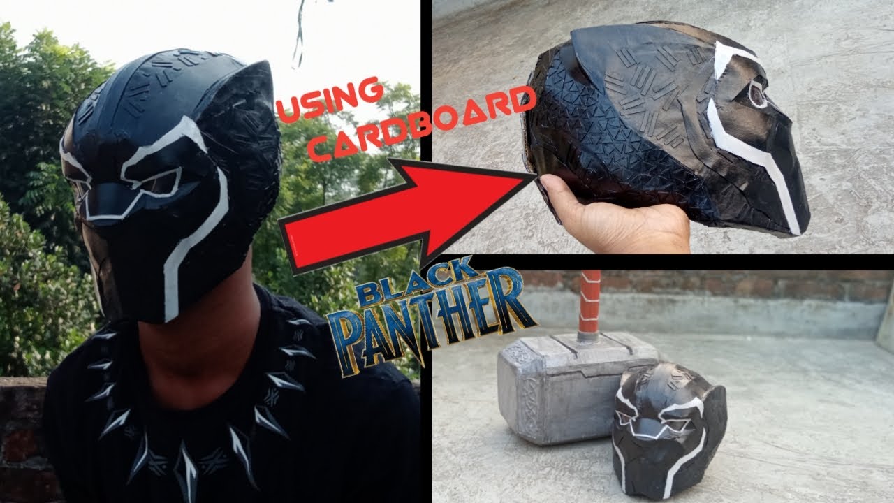 How To Make Black Panther Helmet With Cardboard || Marvel Studios Black Panther ||