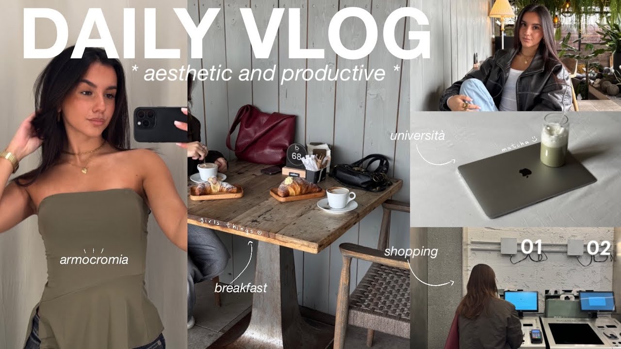 DAILY *productive* VLOG 🍵 colazione aesthetic, shopping, armocromia, mini haul & organizzazione !