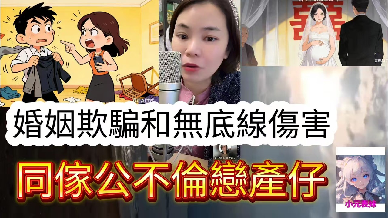 婚姻欺騙和無底綫傷害，同傢公的不倫戀產仔！最新直播  #小元姐姐