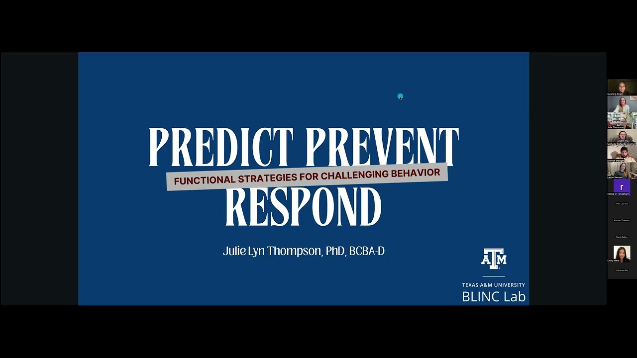 Predict, Prevent, Respond: Functional Strategies for Challenging Behavior