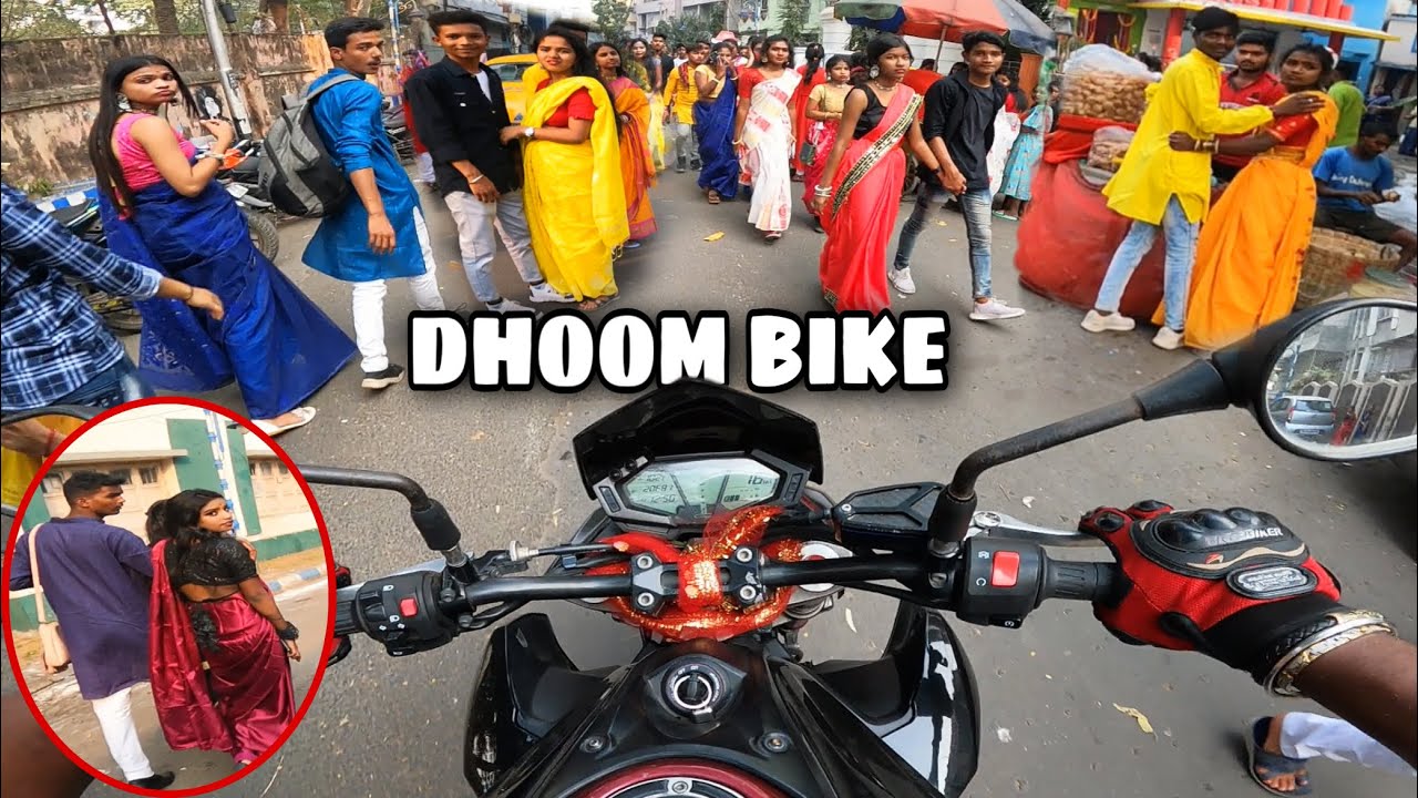 Cute Girls & Couples Reaction on New Superbike😍Saraswati Puja!