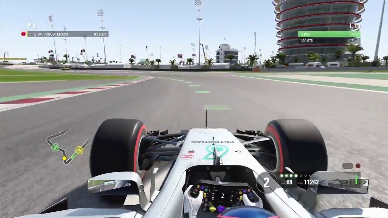 F1 2017 Bahrain Short Hotlap + Setup (1:00:059)