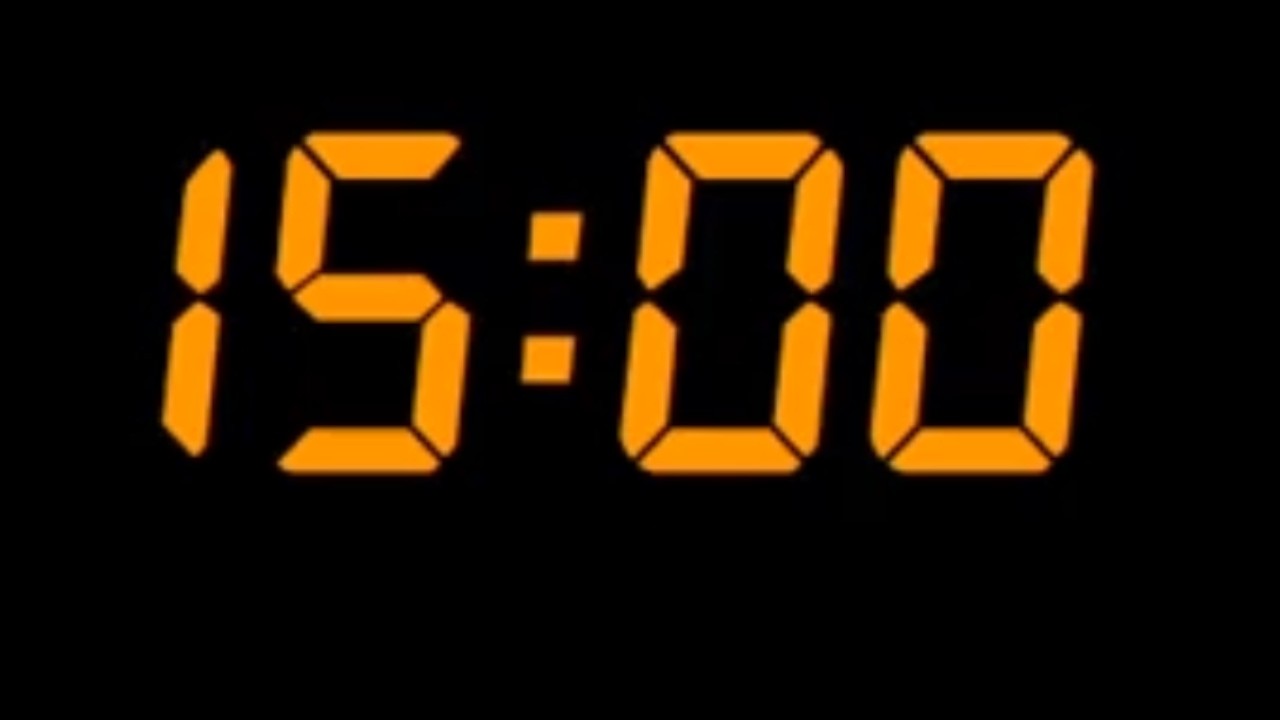 15 Minute Countdown With No Music, Gentle Chime When Done