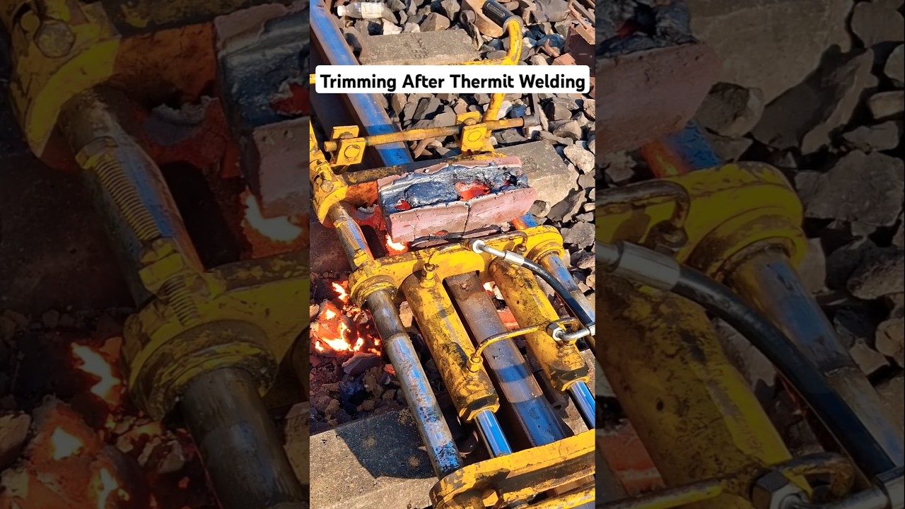 Trimming After Thermit Welding 