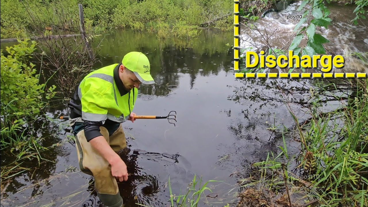 Draining Flooded Road By Unclogging Plugged Pipe. Drained So Fast