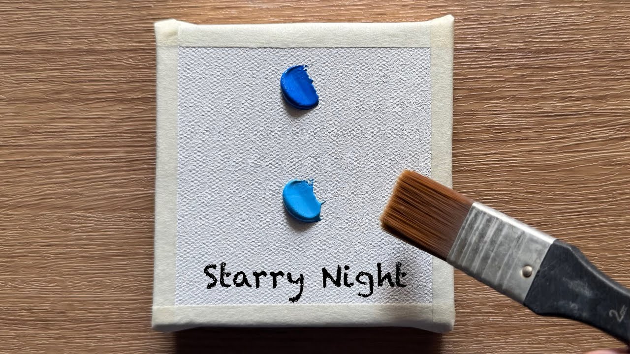 Starry Night acrylic painting tutorial 