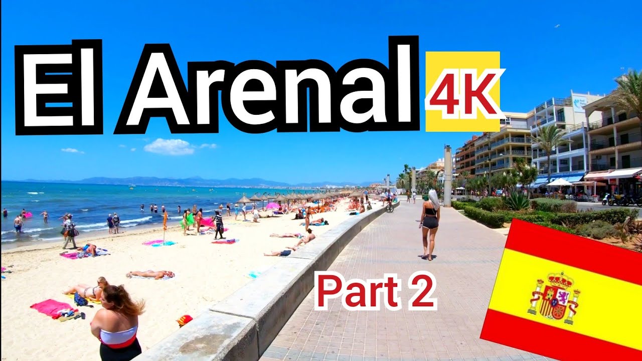 ⁴ᴷ EL ARENAL walking along the beach promenade, Mallorca 🇪🇸 Spain (Majorca) 4K