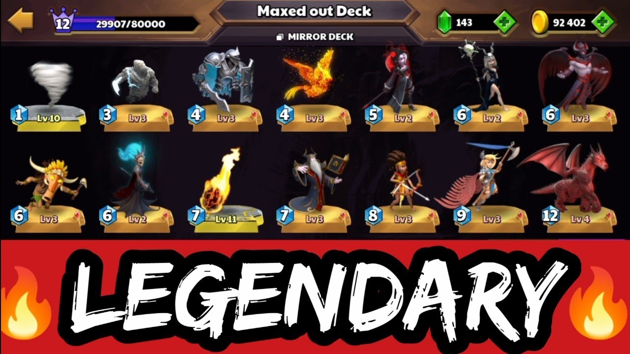 All Legendary Cards In One Deck! Castle Crush