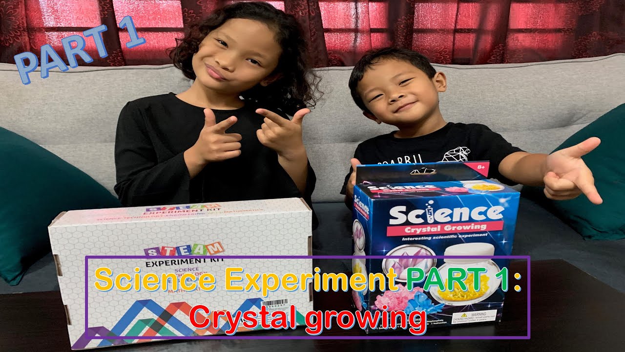 SCIENCE EXPERIMENT FOR KIDS (PART 1): Grow Crystal with Hanna & Rayyan