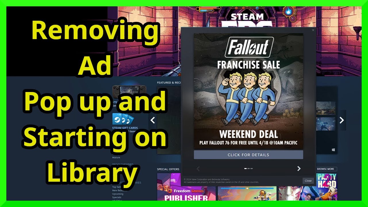 How to Remove Steam Annoying Ads When Opening Steam and Starting on Library on Start Up
