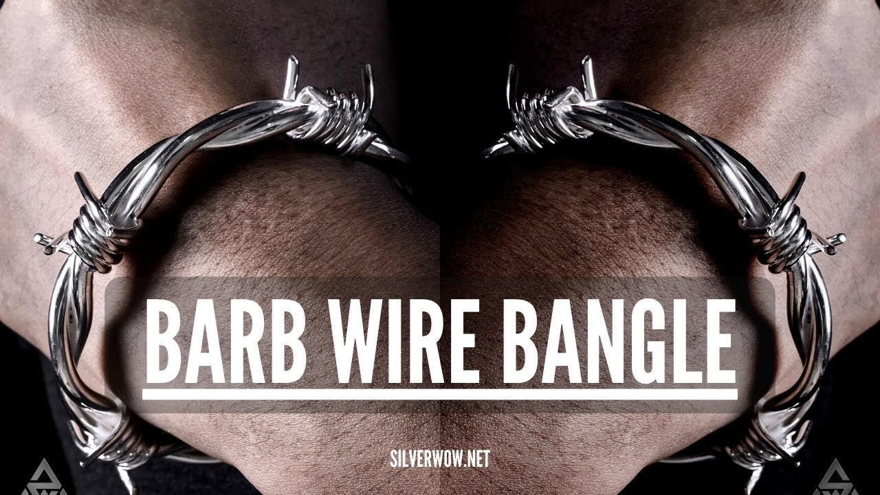 Men's Unique Sterling Silver Barb Wire Bangle | BY Silverwow