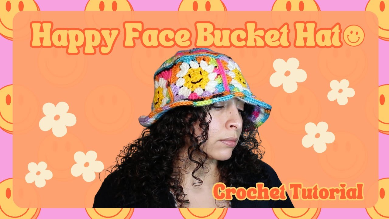 Happy Face Bucket Hat Crochet Tutorial #crochet #buckethat