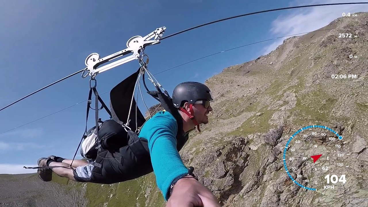 Tyrolienne Orcières Merlette - La plus grande tyrolienne d'Europe 2017 GOPRO