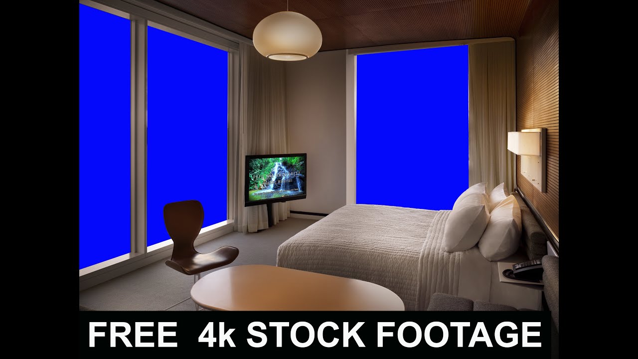 Cozy room rain blue screen | Rain | Royalty free 4k high quality stock footage