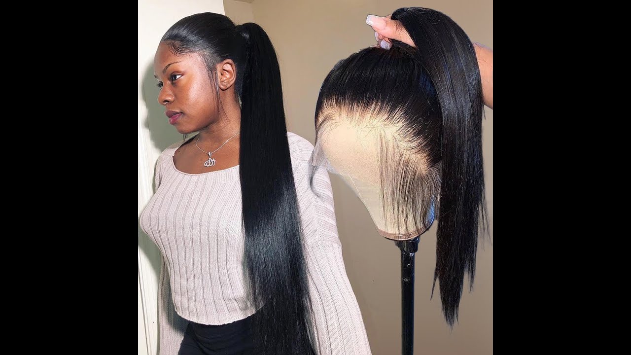 Pre Plucked 360 Lace Frontal Silky Straight Wig With Baby Hair