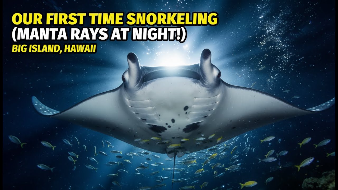 Giant Manta Rays Feeding Frenzy | Night Snorkel | Kona Hawaii