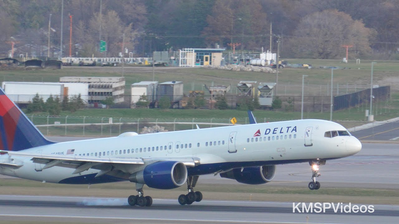 Delta 757 Slow Motion Touchdown at KMSP/MSP - N545US