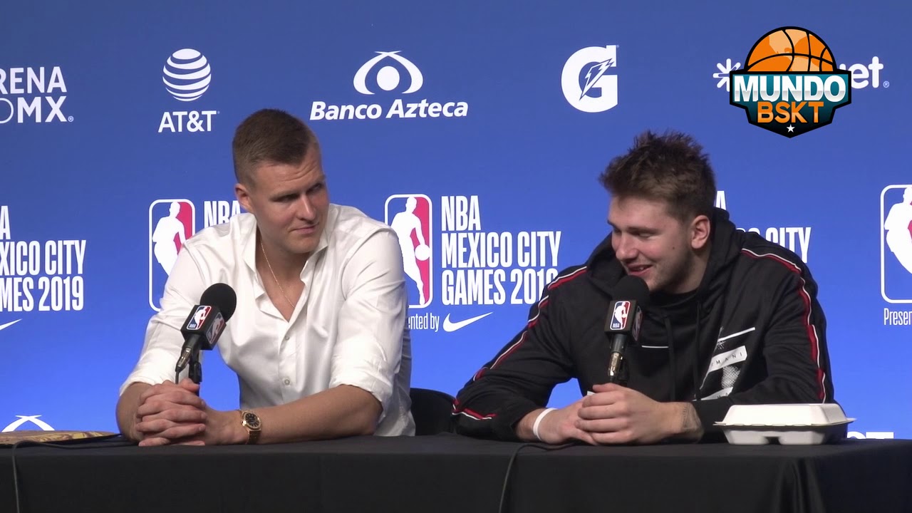 Luka Doncic - Kristaps Porzingis / Conferencia Prensa NBA en México