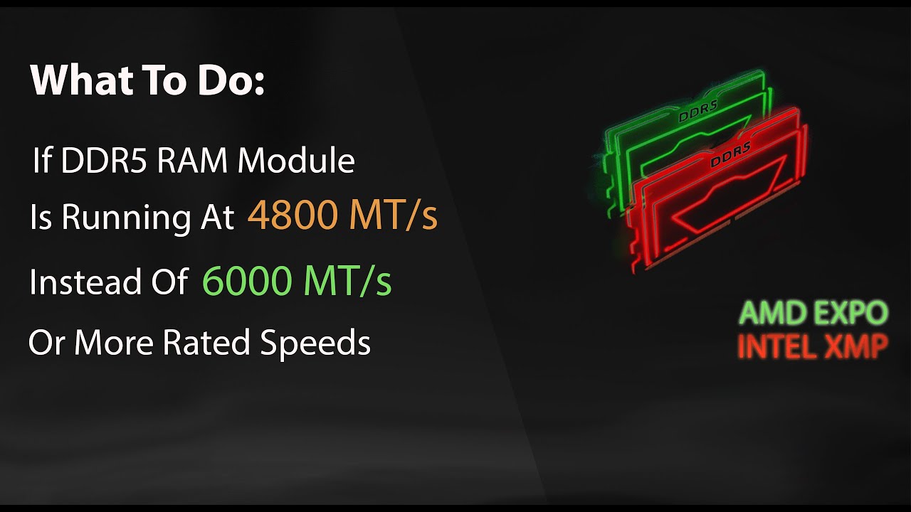 Что делать, если оперативная память DDR5 работает на скорости 4800 МТ/с вместо 6000 МТ/с + номина...
