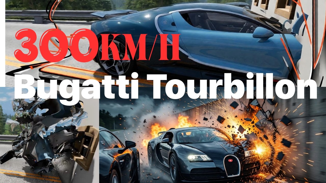 Bugatti Tourbillon vs Wall at 300 KM/H – Brutal Crash Test | BeamNG.drive
