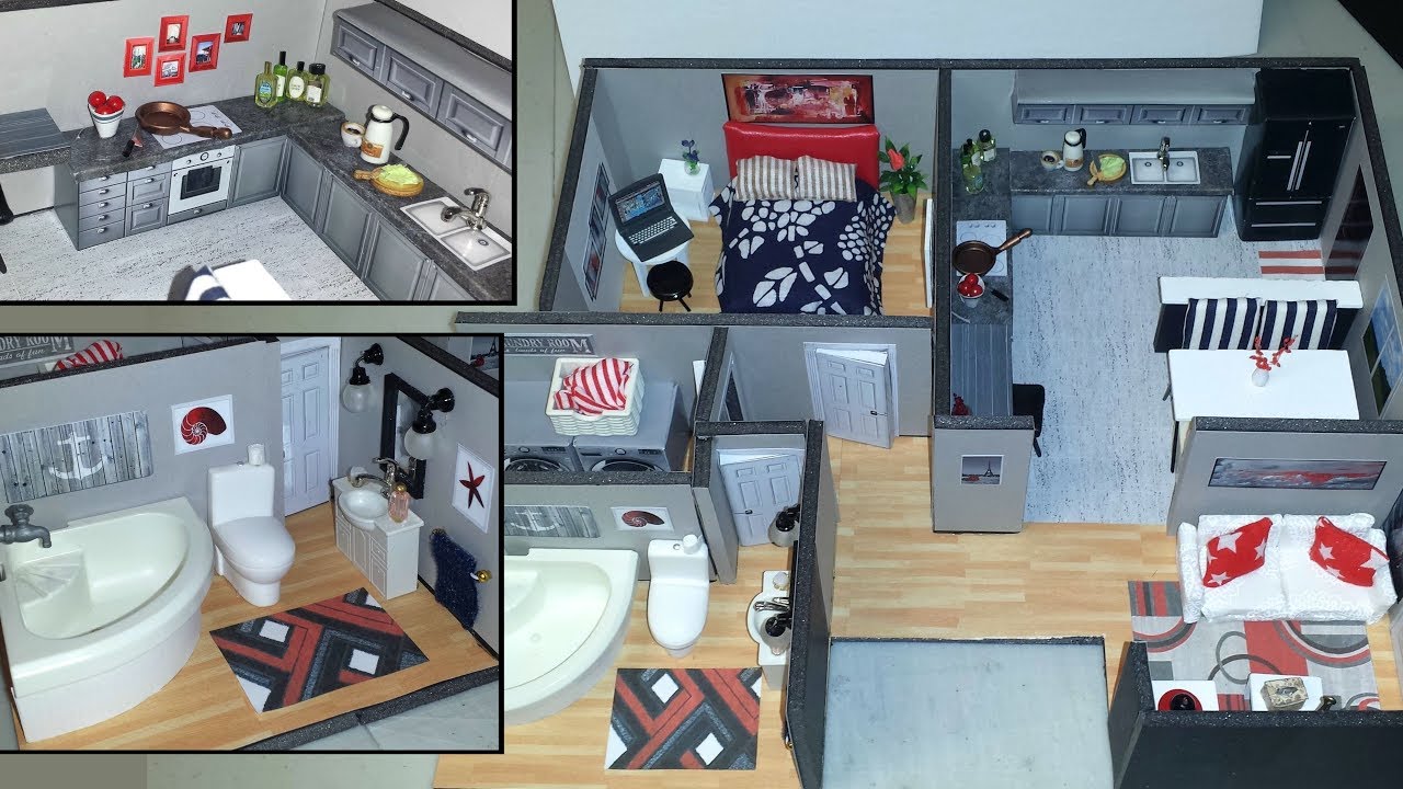 DIY Miniature Touch of Red Dollhouse