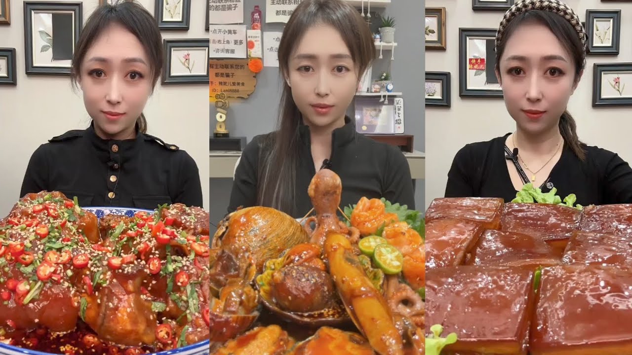 Mukbang #38: Eating roll  belly , braised pork belly, legs pork #mukbang #eatingshow #porkbelly