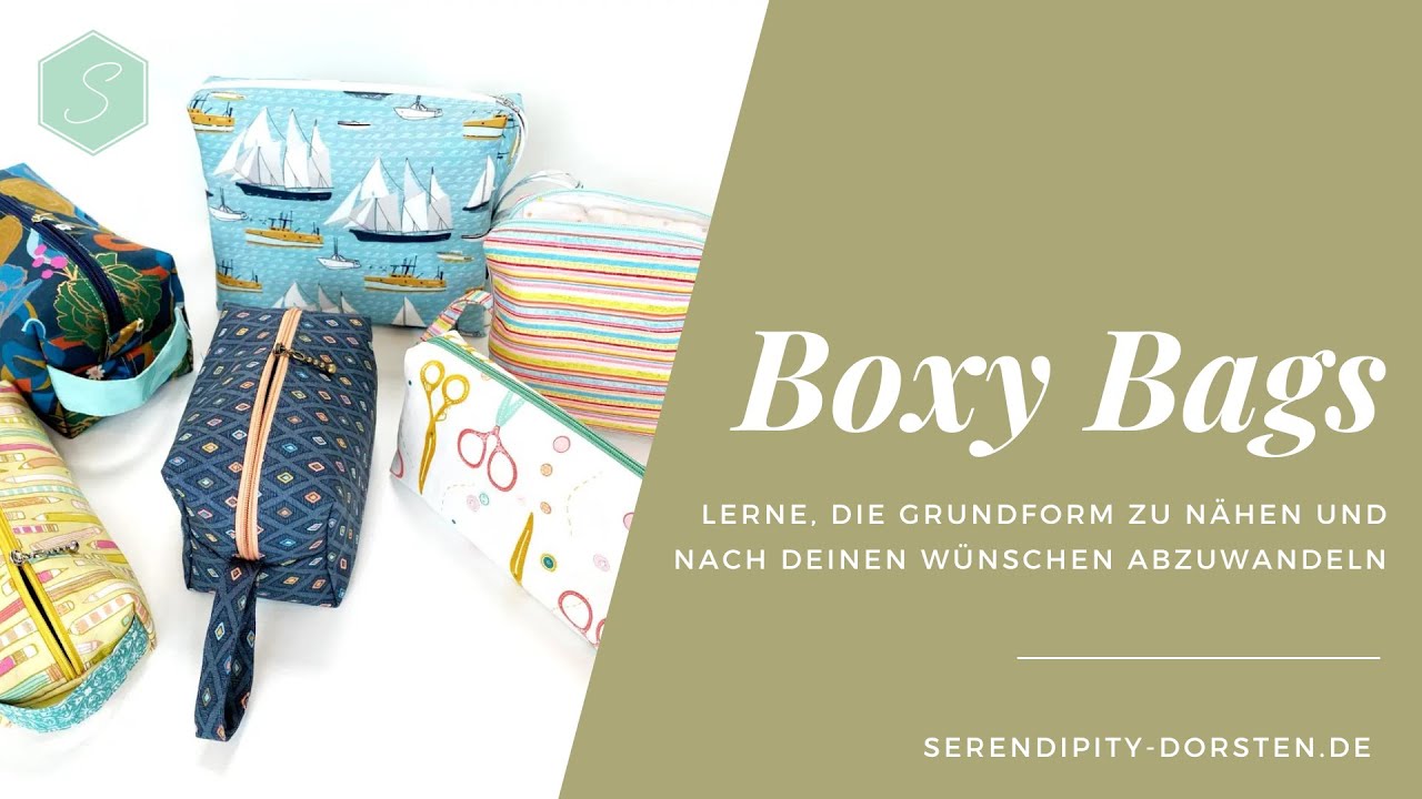 Boxy Bags nähen und abwandeln - mit sauberen Innennähten und Steckfach