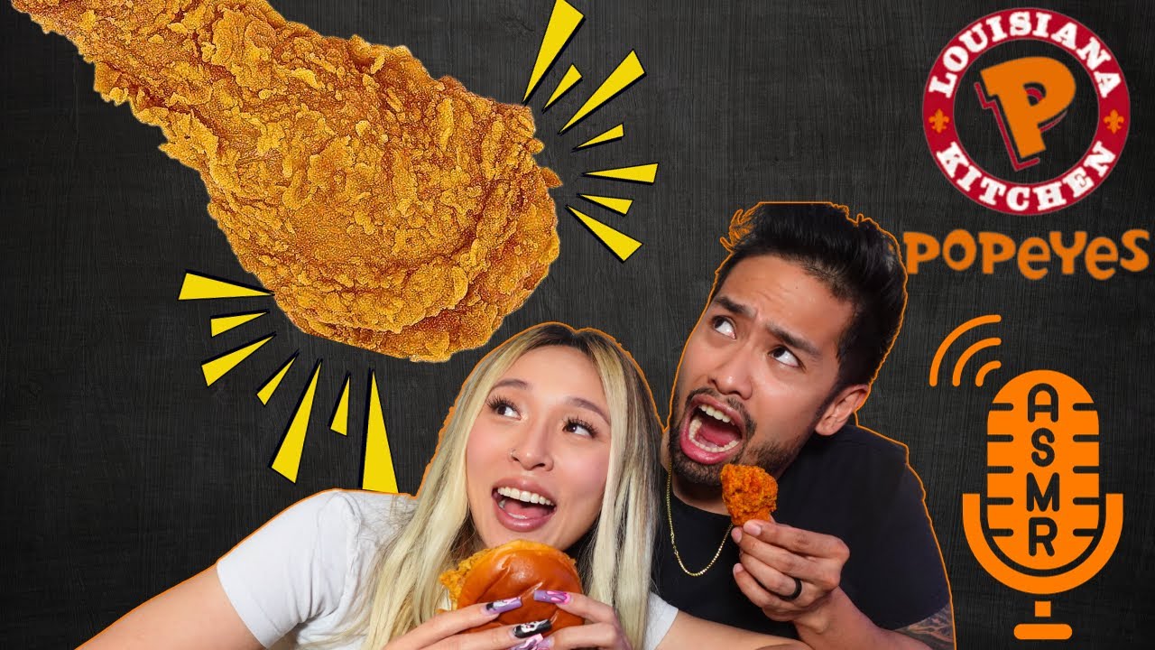ASMR Popeye's Spicy Truff Chicken Sandwich & Ghost Pepper Wings (CRUNCHY)