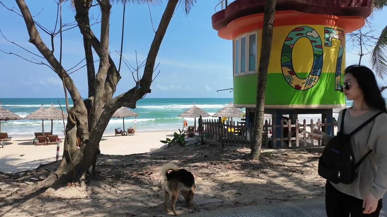 Staying sober while street walking Da Nang Vietnam   4K