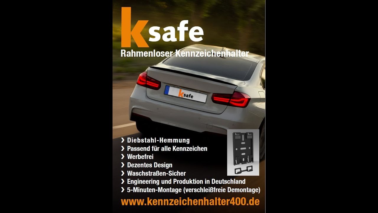 Ksafe der rahmenlose Kennzeichenhalter