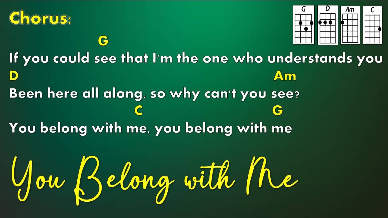 You Belong with Me - Taylor Swift (Ukulele Play Along)