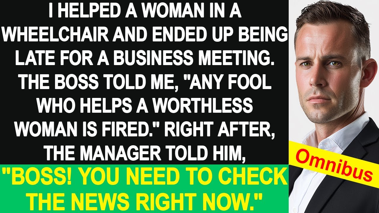 I helped a woman in a wheelchair and was late for a meeting. My boss said I got fired, but then...