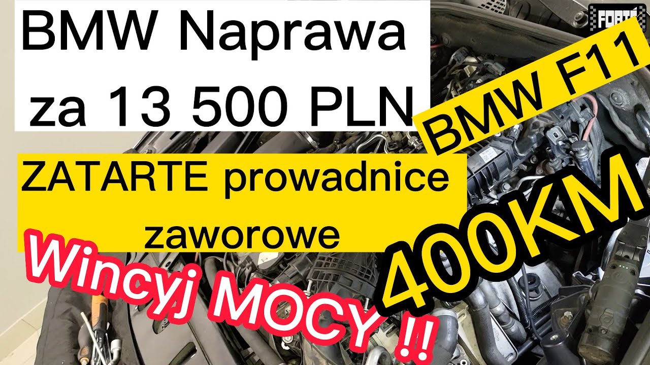 BMW F11 13 500 PLN za naprawę. Zatarte prowadnice zaworowe. Chips na 400KM #rodzinaforte #rommie