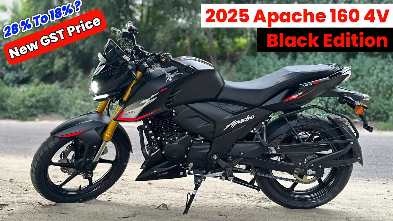 2025 Tvs Apache RTR 160 4V Black Edition Review - New Led Headlamp , New TFT | Price | Exhaust Sound