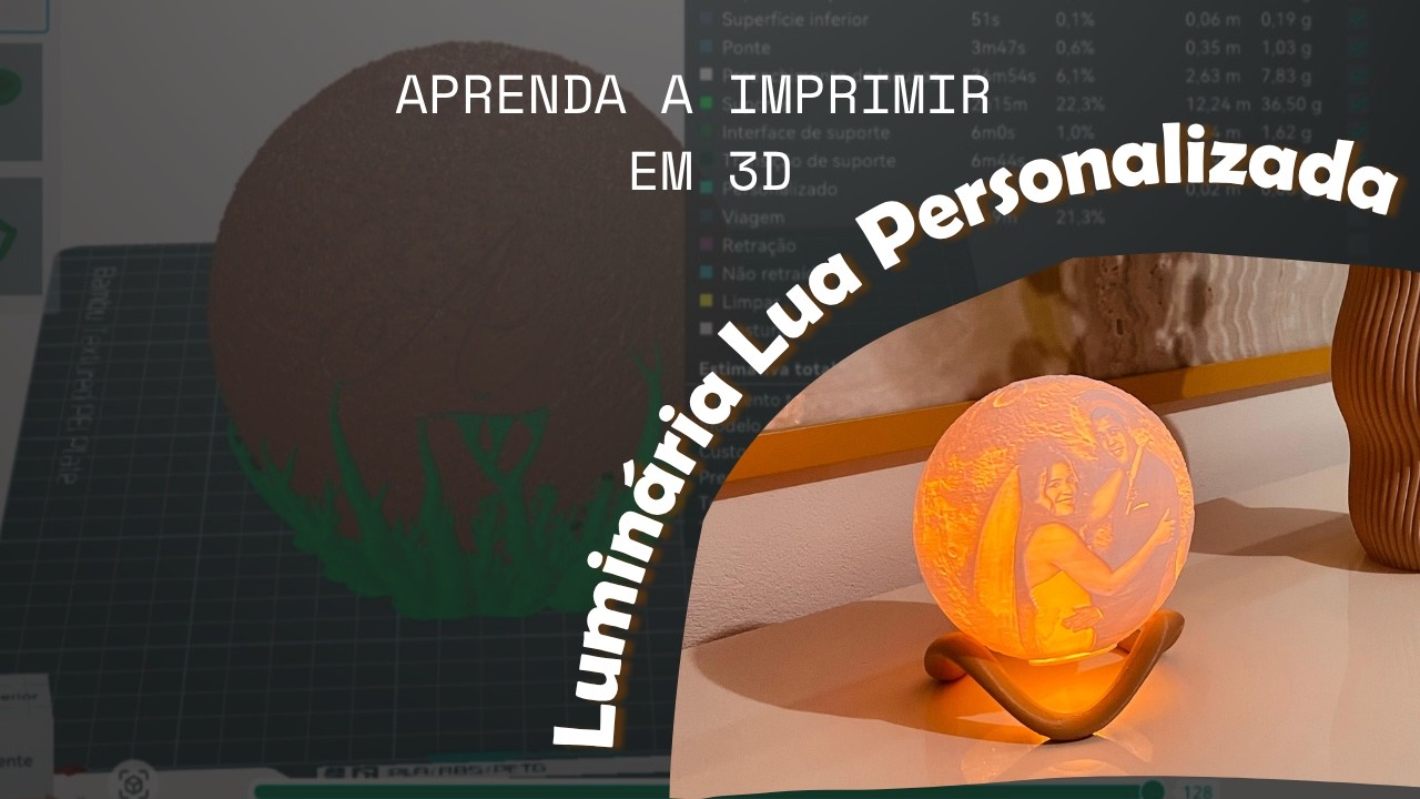 Como criar Luminária lua Personalizada com Foto - LITHOPLANE - (Photoshop) #0007