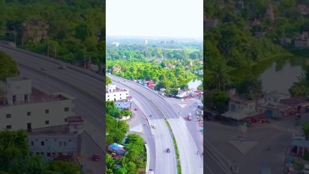Fantastic View Drone View of National Highway 12 at Krishnanagar #westbengal #shorts #nh12 #nhai