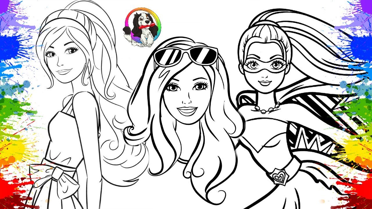 Desenholandia Colorindo Desenho da boneca Barbie Girl Cartoon | Barbie Doll Fun Videos | Dreamhouse