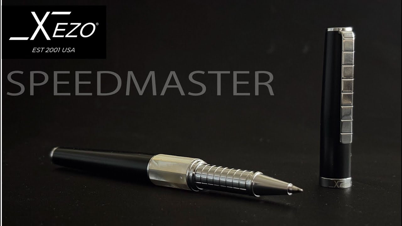 Xezo Speedmaster Black Rollerball With White MOP｜Zexo スピードマスター ローラーボール