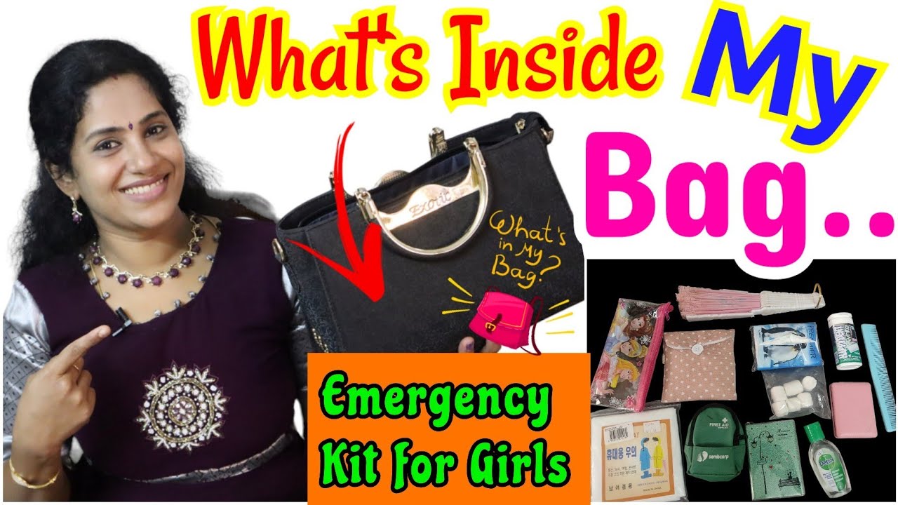 What's in my handbag??👜|Emergency kit for girls🌟|for college,school,working women💗 #handbags #bag
