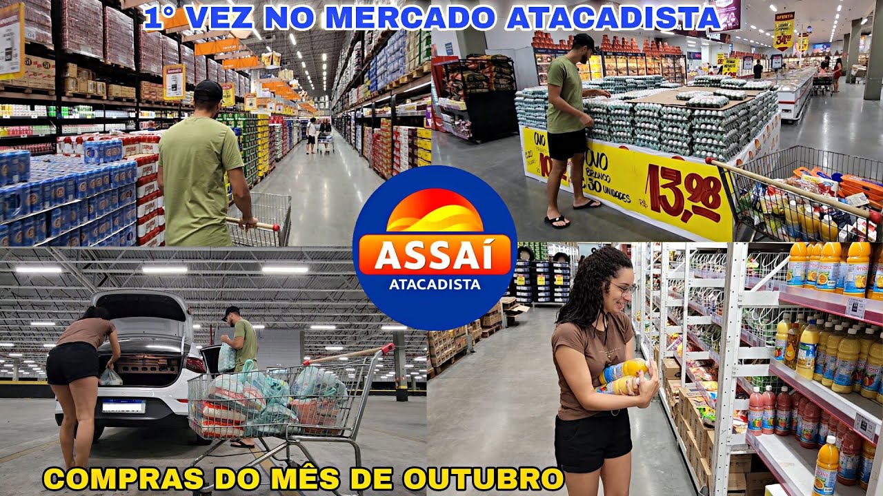🛒COMPRAS DO MÊS NO MERCADO ASSAÍ ATACADISTA EM CAMPO GRANDE - RJ
