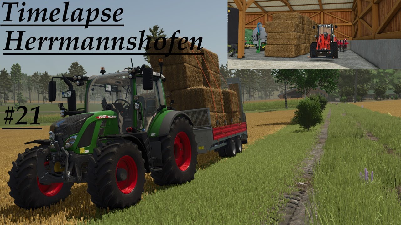 LS25 Timelapse Herrmannshofen #21 Stroh heim Fahren mit dem Massey Ferguson 5711S