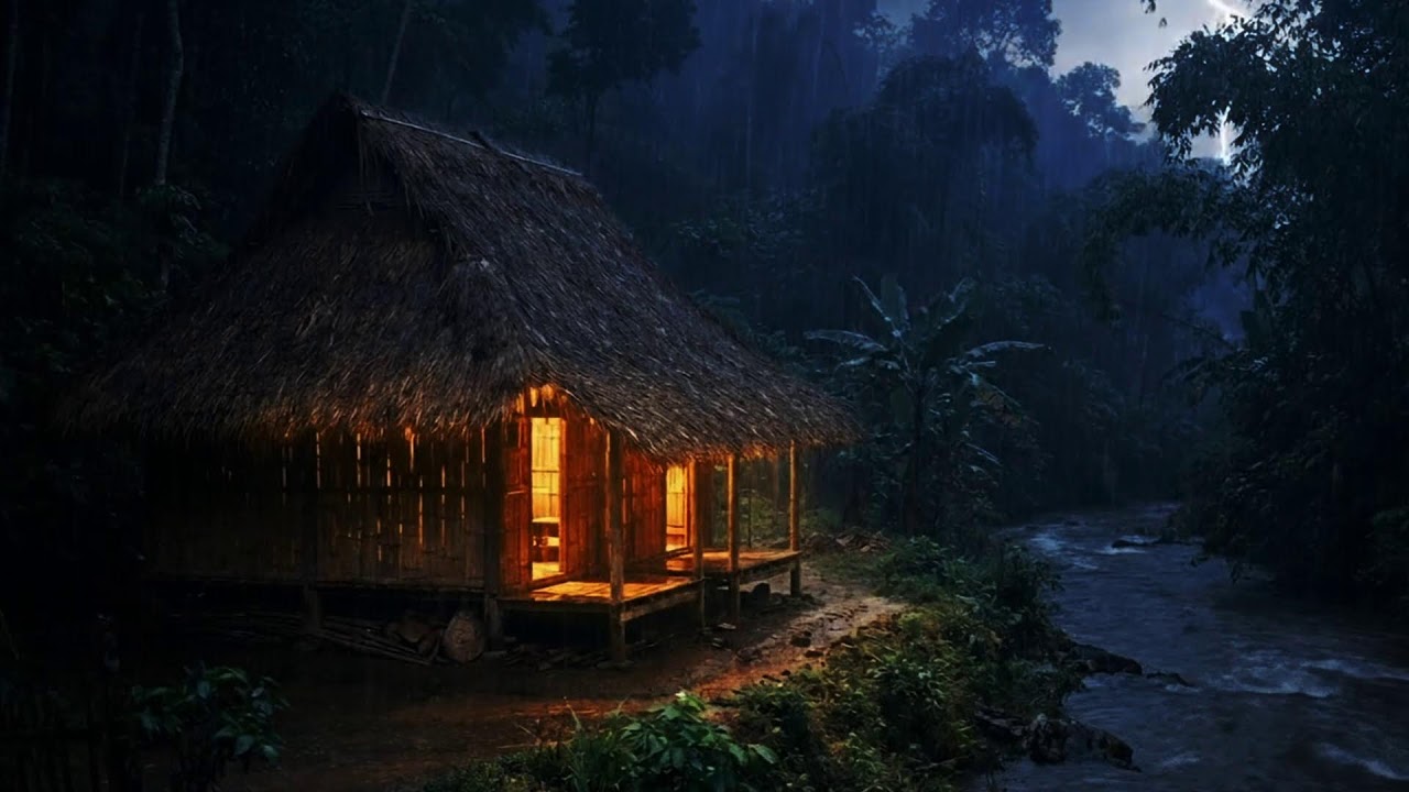 Night Rain and Soft Thunder | Relaxing White Noise for Deep Sleep