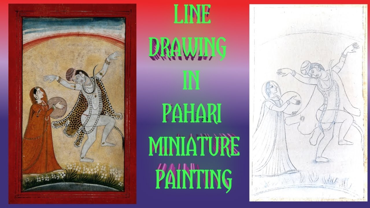 Indian miniature painting tutorial | Line drawing | sketching | Pahari Miniature painting