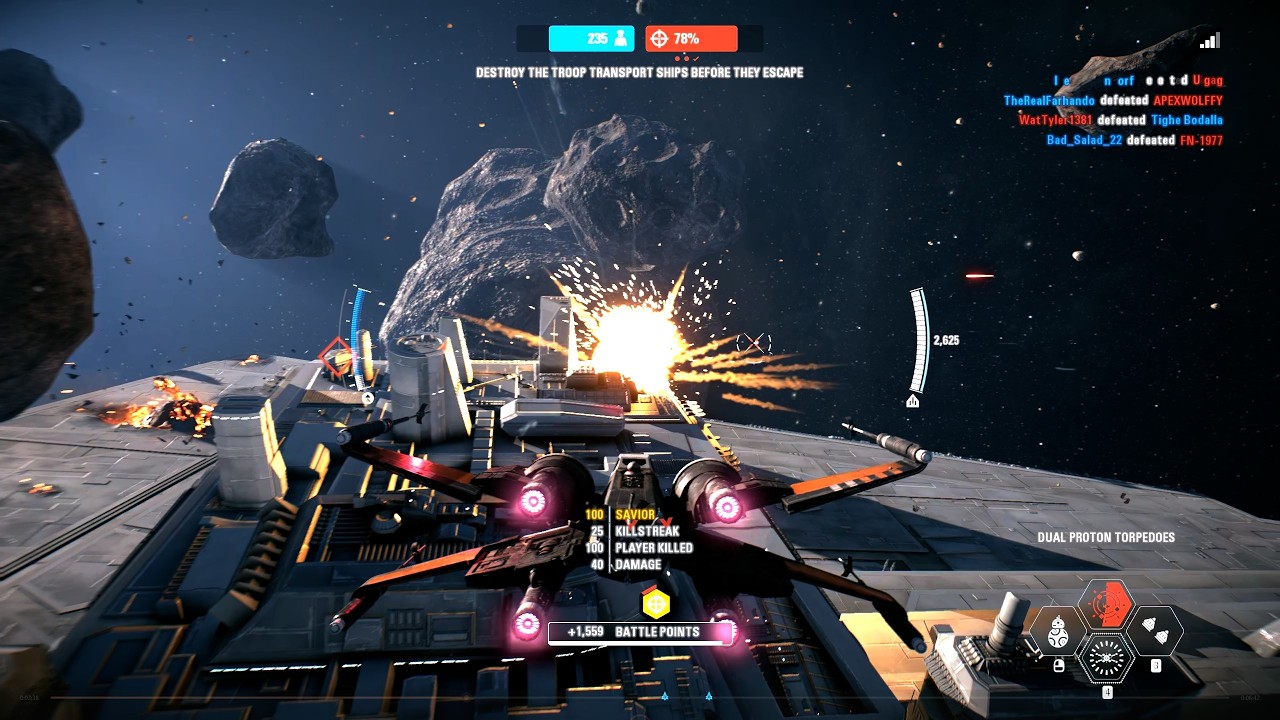 Starfighter Assault Gameplay - Unknown Regions (Resistance) Star Wars Battlefront II