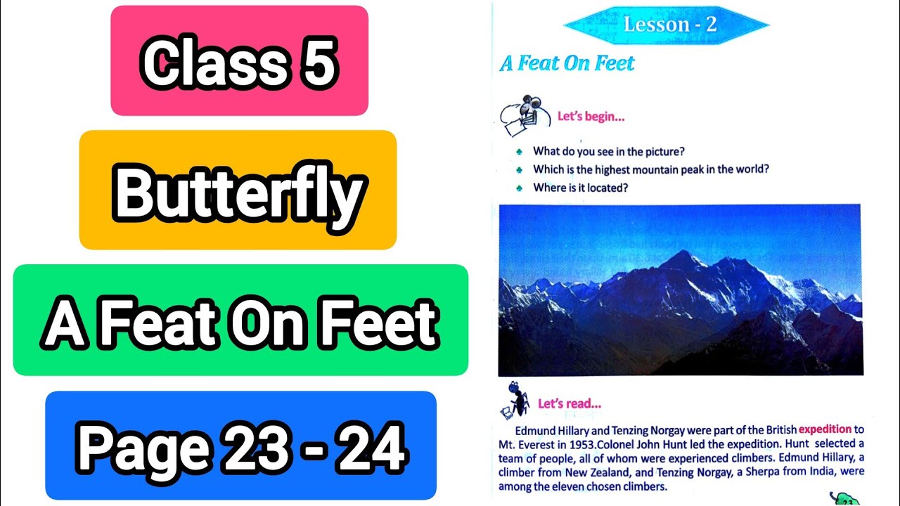 Class 5 English Butterfly - Lesson 2 - A Feat On Feet - Page 23 24 - Bengali meaning - Activity