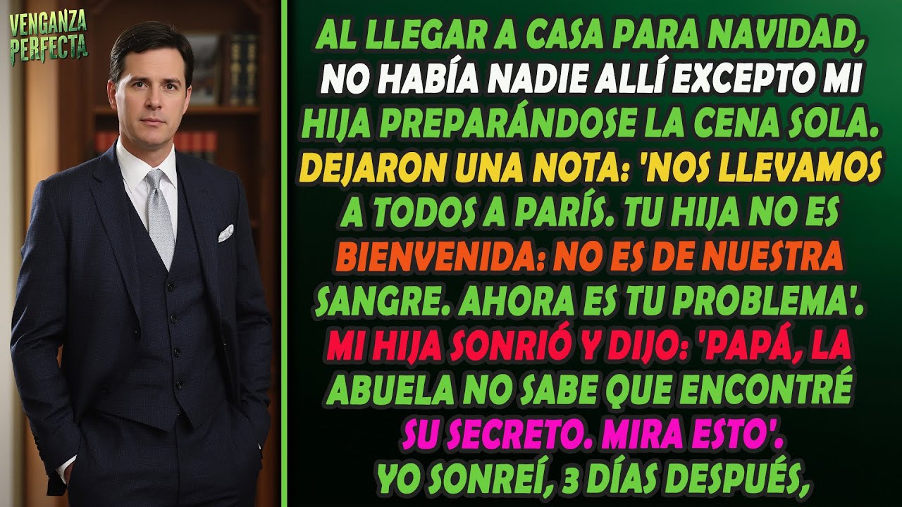 Cuando llegué a casa por Navidad, no había nadie excepto mi hija sola.